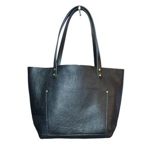 Portland leather goods classic pebbled leather tote black